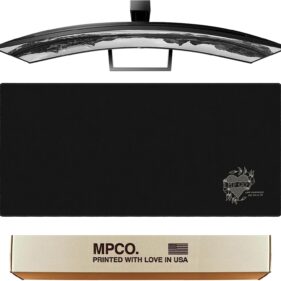 MPCO. MPCO Heart Gaming Desk Pad, 36" x 17" Duraglyde Fabric Desk Mat | Tattoo Flash, Durable Surface, Non-Slip, Washable, Smooth Glide, Stable Grip, Large Keyboard and Mouse Pad for Everyday Use