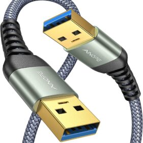 AINOPE USB to USB Cable, 6.6FT USB 3.0 A to A Male to Male Cable 5Gbps Double End Type A Cord for Data Transfer Compatible with Hard Drive, Laptop Cooling Pad, USB Hub, KVM, DVD